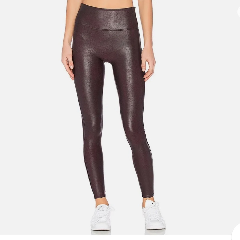 Spanx Faux Leather Leggings in Brown medium